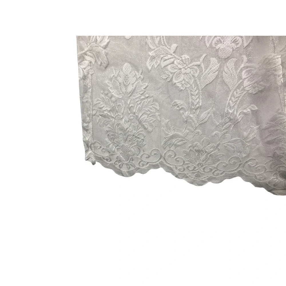 Large Vintage Lot Sheer Lace Valances Short Curtains White 12 Panels Scalloped